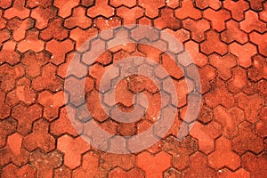 Red brick pavement