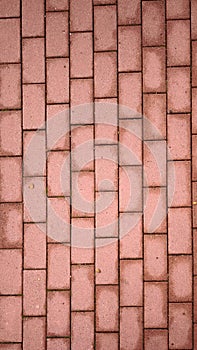 Red brick pavement texture with rectangular pattern