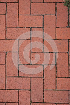 Red brick paving stones