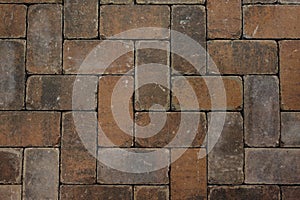 Red brick paving stones texture