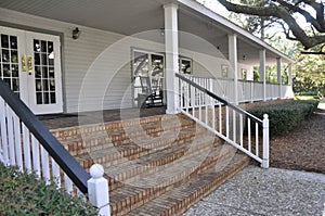 Red brick steps