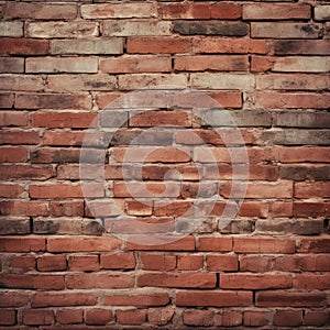 Red Brick Wall Against White Background