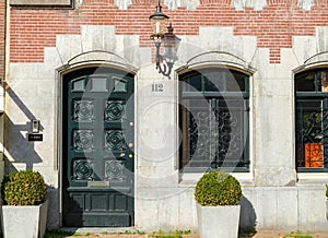 Red brick wall. Amsterdam, Netherlands