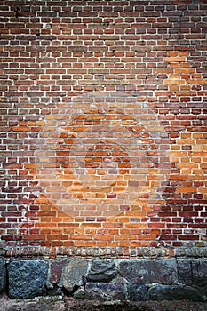 Red brick wall background