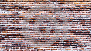 Red brick wall background . Red brown vintage brick wall with shabby structure. horizontal wide brick wall background. grungy red