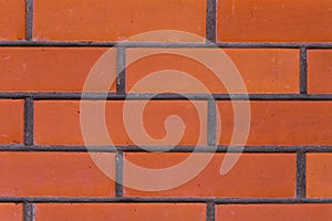 Red brick wall background clean with gray cement lines pattern