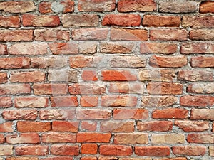 Red brick wall background - old Red bricks wall texture