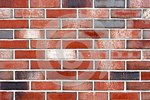 Red brick wall background. Old red brickwork texture