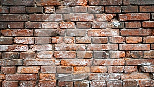 Red brick wall background, Red brick wall texture grunge background with vignetted corners to interior design