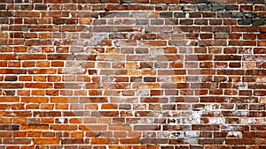 Red brick wall background, Red brick wall texture grunge background with vignetted corners to interior design photo