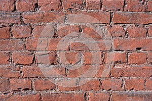 Red brick wall background and texture
