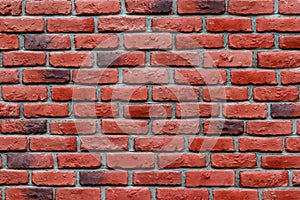 Red brick wall background texture.
