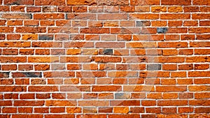 Red brick wall background, Red brick wall texture grunge background with vignetted corners to interior design photo