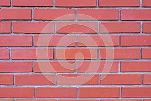 red brick wall background. Facing brick texture