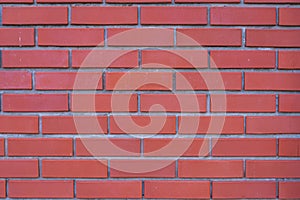 red brick wall background. Facing brick texture