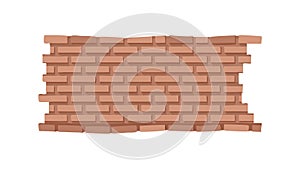 Red Brick Wall Construction Texture, vector design Generative AI