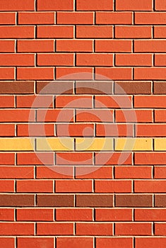 Red Brick Wall with Feature Rows