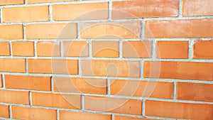 Red brick wall, front view, closeup view