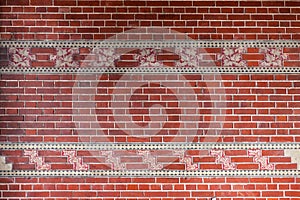 Red brick wall grunge texture background