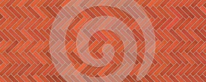 Red brick wall herringbone pattern texture abstract background vector illustration