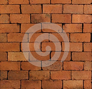 Red brick wall pattern surface texture. Close-up of interior material for design decoration background