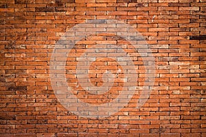 Red brick wall and rough crack background