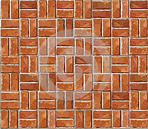 Red brick wall seamless illustration background.