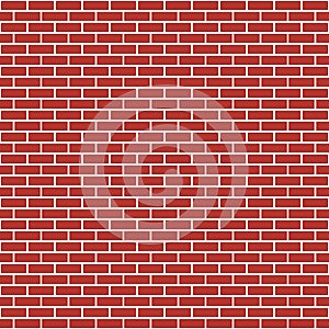 Red brick wall seamless pattern, vector bricks texture background