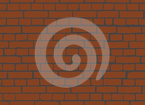 Red brick wall seamless Vector illustration background