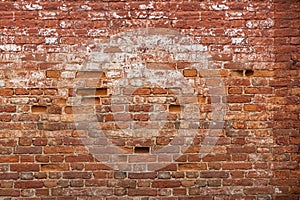 Red brick wall texture, ancient stone surface