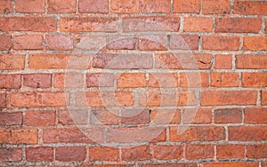 Red brick wall texture background with weathered bricks