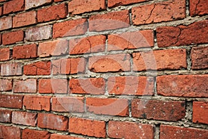 Red brick wall texture grunge background photo