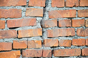 red brick wall texture grunge background with vignetted corners