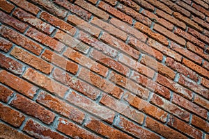 Red brick wall texture in perspective view