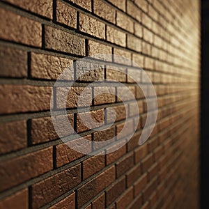 Red brick wall with a uniform rectangular pattern. The bricks have a textured surface