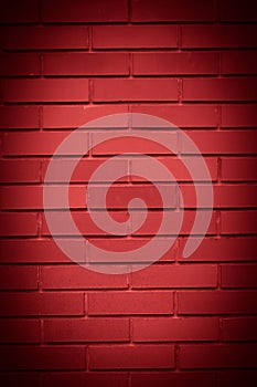 Old wall of red briks tiled background, regular block texture.