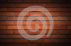 Old wall of red briks tiled background, regular block texture.