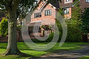 Red bricked family house