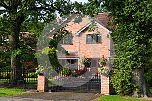 Red bricked family house