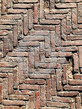 Red bricks floor, texture, background