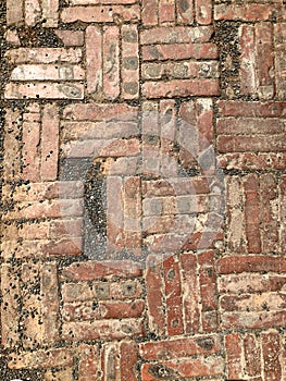 Red bricks floor, texture, background