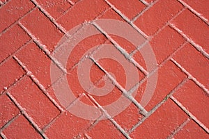 Red bricks herringbone pattern
