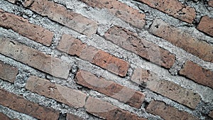 Red bricks wall arrangement, red bricks texture background