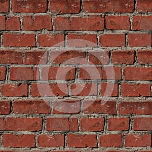 Red bricks wall seamless texture