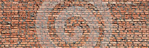 Red bricks wall texture and background. Panorama