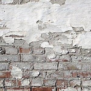 Red Brickwork Background Old Weathered Wall Square