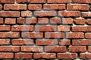 Red brickwork background with texture.