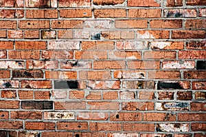 Red brickwork background with texture.