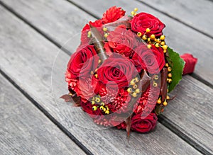 Red bridal bouquet