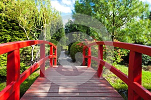 Red Bridge at the Japanese Garden